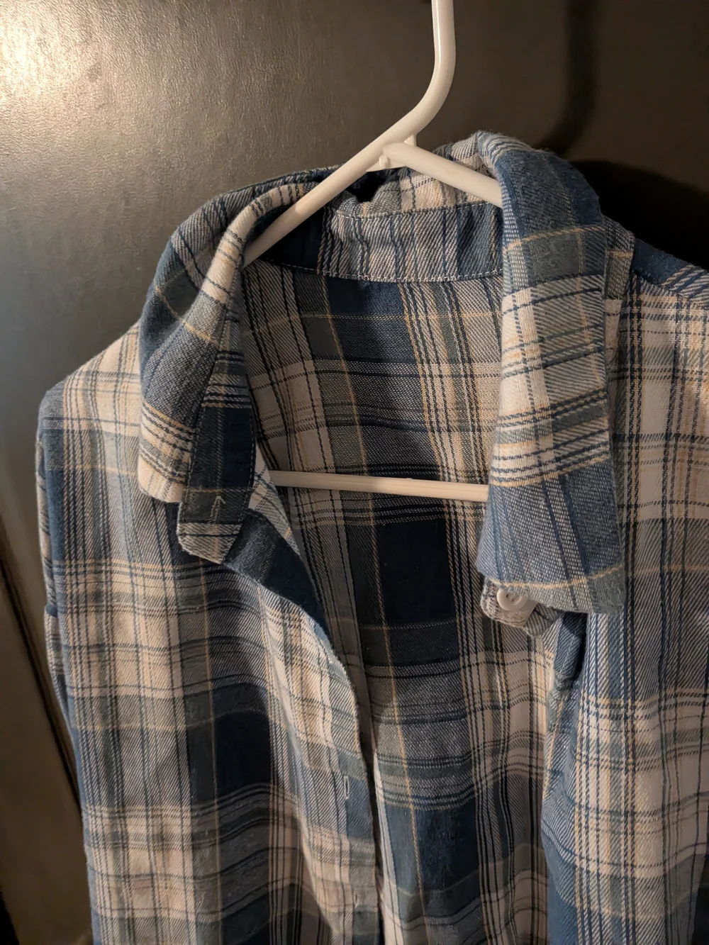 Blue Plaid Button-Up Shirt